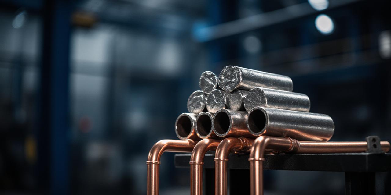 Close up of high-quality industrial copper and zinc ingots in a professional setting