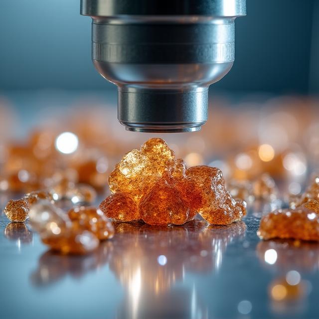 Close up of copper and lithium ore samples in a laboratory setting